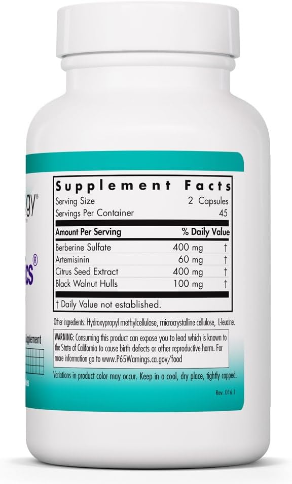 Nutricology TriBiotics - Mezcla Botánica de Berberina y Artemisina - Apoyo Gastrointestinal - Hipoalergénico - 90 Cápsulas