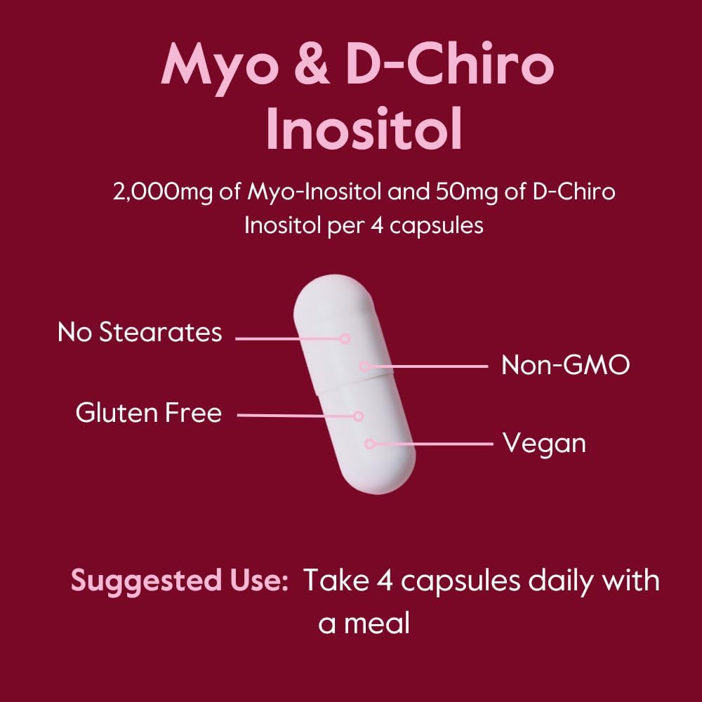 BESTVITE Myo & D-Chiro Inositol (120 Cápsulas Vegetarianas) - 40:1 - Sin Estearatos - Vegano - No-GMO - Sin Gluten