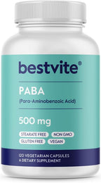 BESTVITE PABA 500mg (120 Cápsulas Vegetarianas) - Ácido para-Aminobenzoico