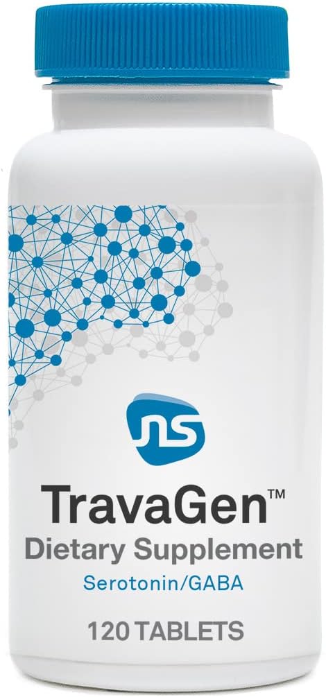 NeuroScience TravaGen - Emotional Support & Stress Relief with L-Tryptophan, L-Theanine, & B Vitamins (120 Capsules)