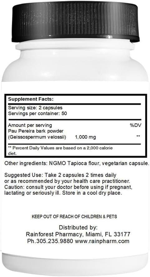 Rainforest Pau Pereira 100 Cápsulas Vegetales / 500 mg