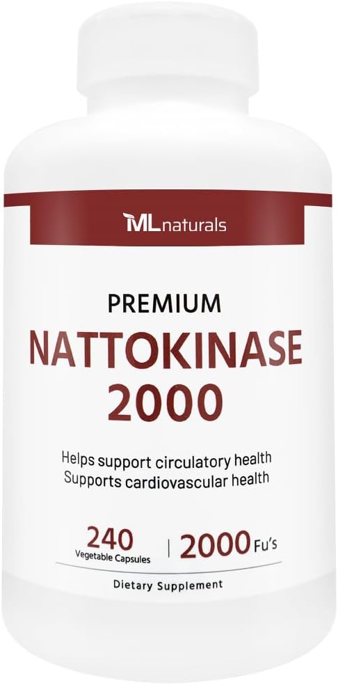 ML Naturals Nattokinase 2000 FU – 120 Cápsulas Vegetales – No Transgénico – Apoya la Circulación y Salud Cardiovascular