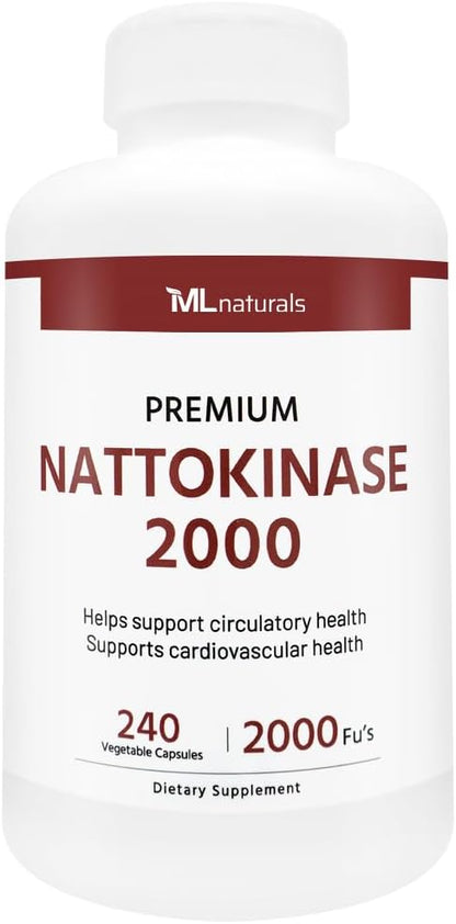 ML Naturals Nattokinase 2000 FU – 120 – Origen natural: Fermentada de soja no transgénica, sin aditivos – Image 3