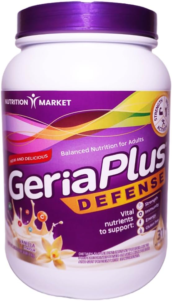 Geriaplus High Protein Nutrition Shake para Mayores, Vainilla, 1000g