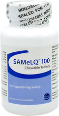 SAMeLQ 100 Comprimidos Masticables para Perros y Gatos – Suplemento Hepático con SAMe, Antioxidantes y Apoyo Inmunitario, 100 mg, 60 Comprimidos