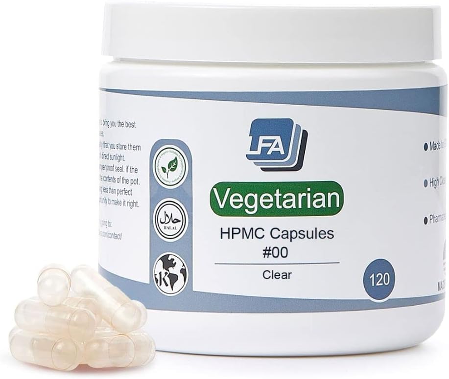 Cápsulas Vegetales Vacías Tamaño 00 - HPMC - 120 Unidades - LFA Tablet Presses
