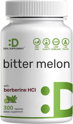 DEAL SUPPLEMENT Melón Amargo con Berberina, 300 Cápsulas - Extracto 15:1 y Berberina HCL, No Transgénico