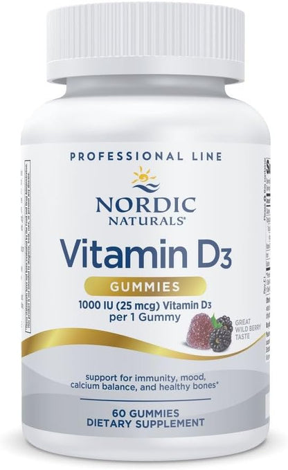 Nordic Naturals Pro Vitamina D3 Gomitas, Wild Berry - 60 Gomitas - 1000 UI – Image 1