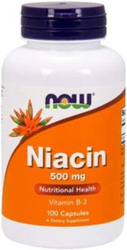 NOW Foods - Niacin Vitamin B-3 500 mg - 100 Capsules (Multi-pack)