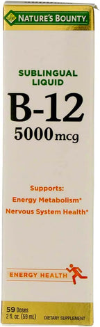 Nature's Bounty B-12 5000 mcg Líquido sublingual para la energía, 2 oz (Paquete de 3)