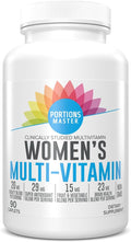Portions Master Multivitamínico para Mujeres, Energía, Inmunidad y Huesos (90 Cápsulas)
