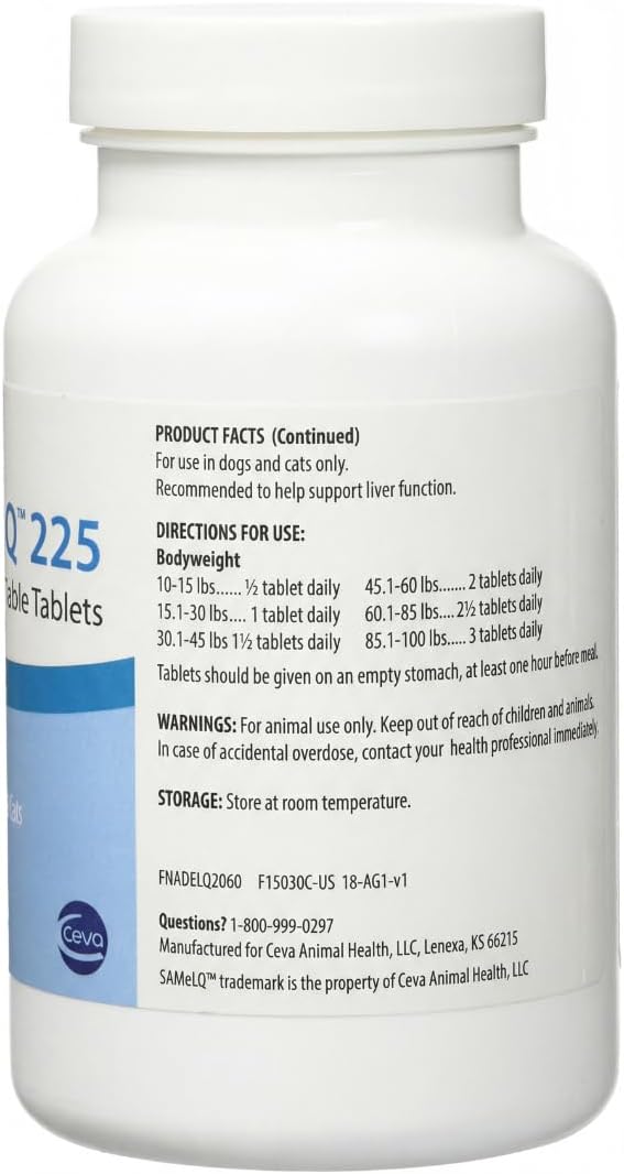 S-Adenosyl-225 (SAMe) for Dogs and Cats, 60 Tablets