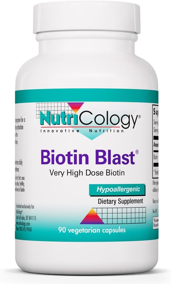 NutriCology Biotin Blast - 100 mg Biotin - 90 Vegetable Capsules