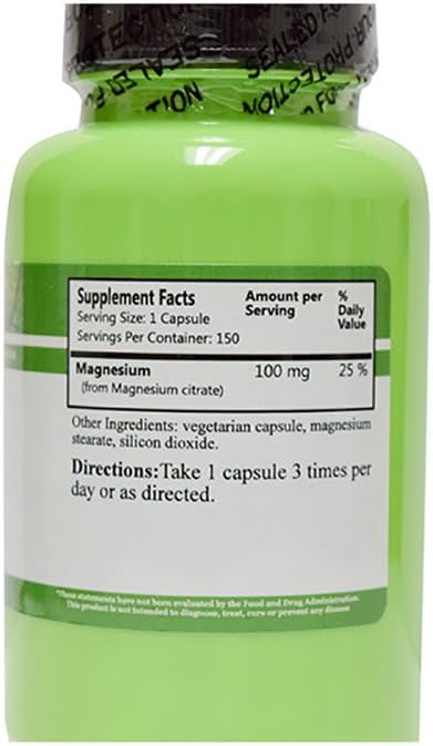 Daily Manufacturing Citrato de Magnesio, 150 Cápsulas Vegetales
