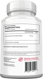 Cápsulas de Raíz de Remolacha - 1200mg por dosis, 200 Cápsulas