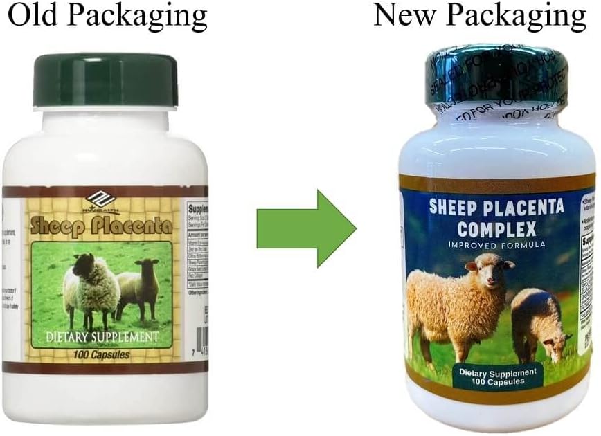 Sheep Placenta Complex, 4 Envases de 100 Cápsulas, Fabricado en EE.UU.