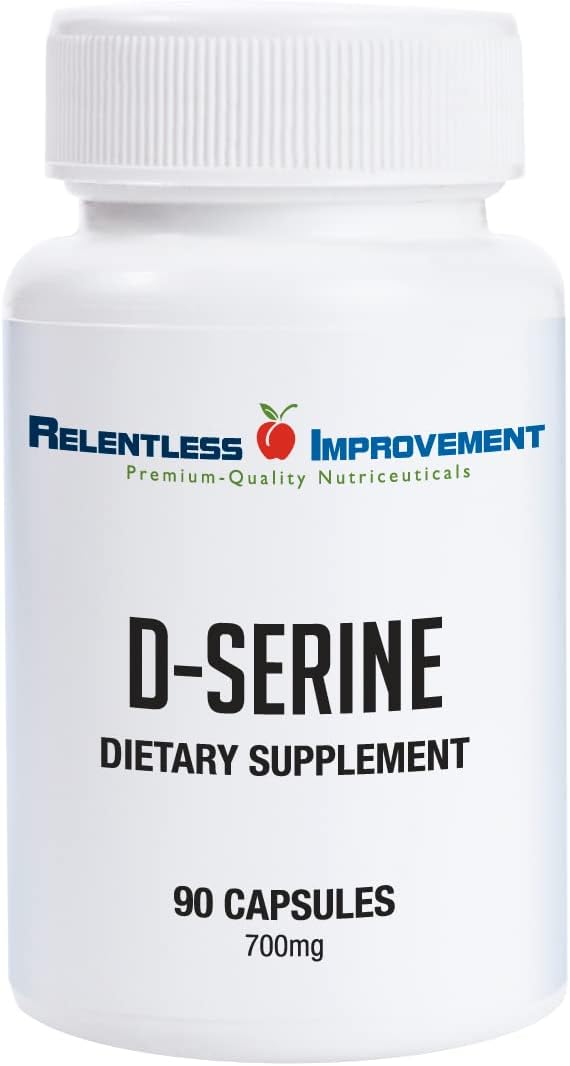 Relentless Improvement D-Serina – Aminoácido para Apoyo Cognitivo y Neuroprotección – 90 Cápsulas Vegetales de 700mg