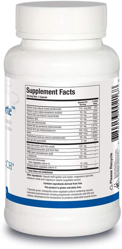 BIOTICS RESEARCH Nuclezyme-Forte – Complejo B con ARN/ADN, Fórmula Multivitamínica y Mineral, 90 Cápsulas – Image 2