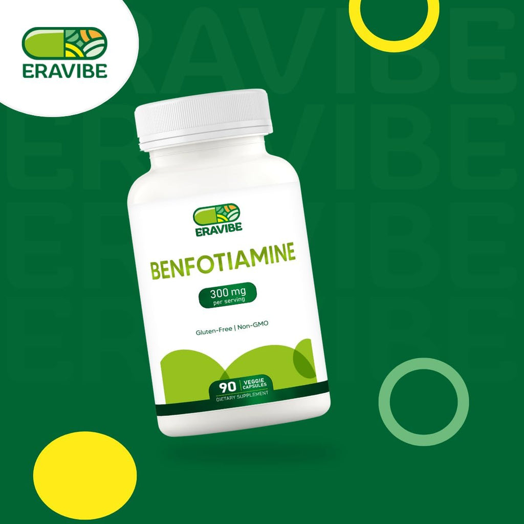 Benfotiamina 300 mg Cápsulas Vegetales – 90 Cápsulas – Sin Gluten, No GMO – ERAVIBE