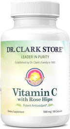 Dr. Clark Vitamina C con Escaramujo – 1000 mg, 100 Cápsulas de Gelatina