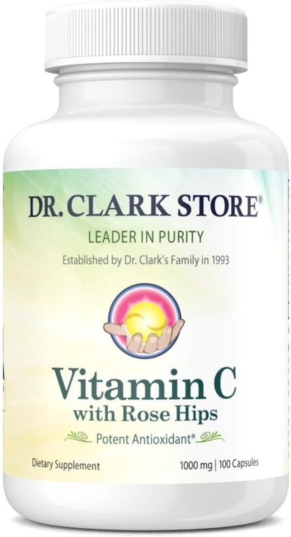 Dr. Clark Vitamina C con Escaramujo – 1000 mg, 100 Cápsulas de Gelatina – Image 1