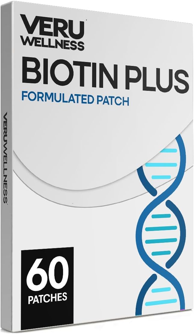 Veru Wellness Biotin Plus Daily Patch - Parche Diario de Biotina B7 y Colágeno (60 Parches)