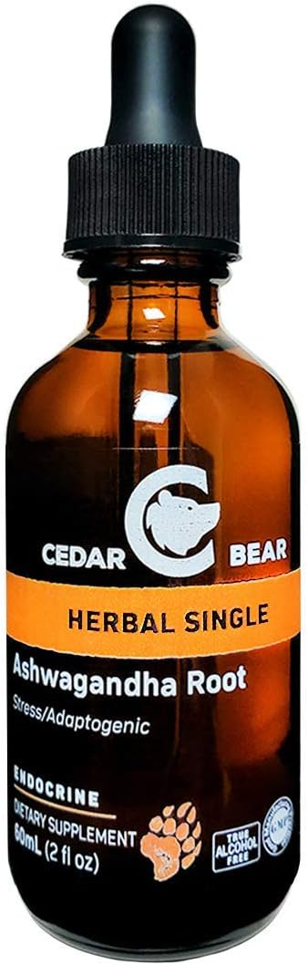 Cedar Bear Naturales - Ashwagandha Líquido Adaptógeno Extracto de Raíz (60 ml)