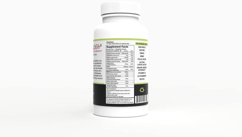 Wellgenix Purvana MAX - Biotina 5000mcg con MSM y Complejo B - 180 Cápsulas (2 Pack)
