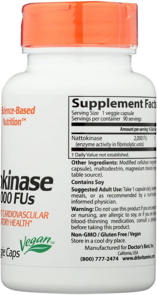 Doctor's Best Nattokinase 90 Cápsulas Veganas