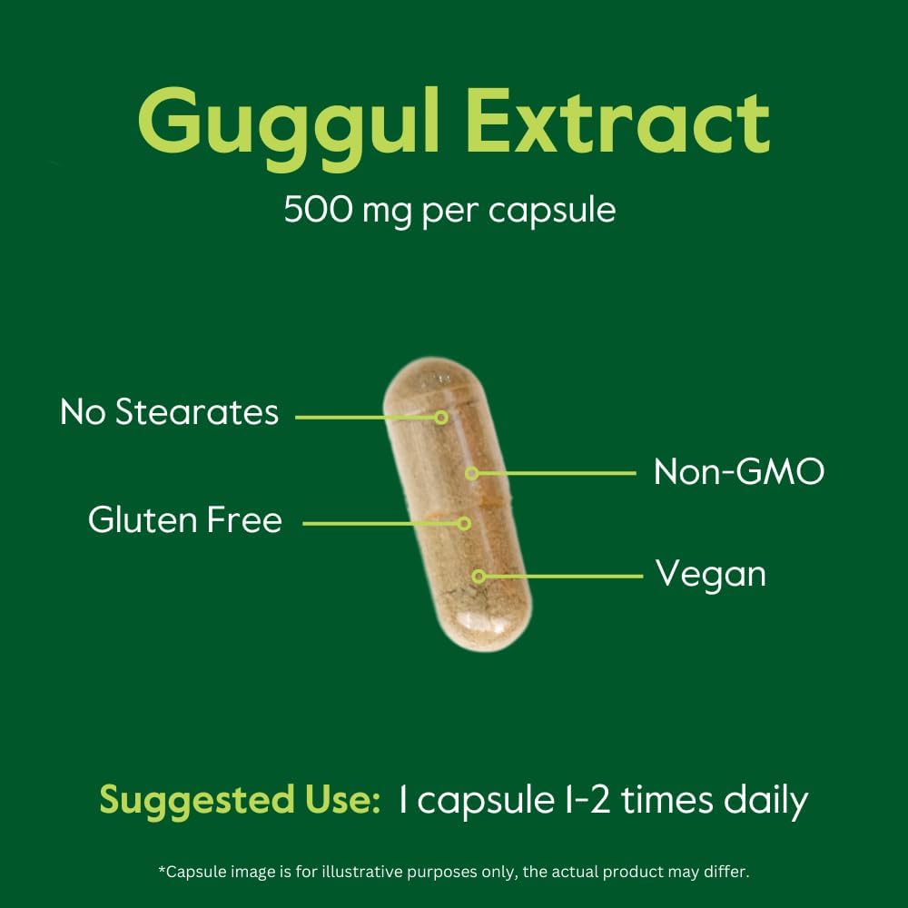 BESTVITE Guggul Extract 500mg, 120 Vegetable Capsules
