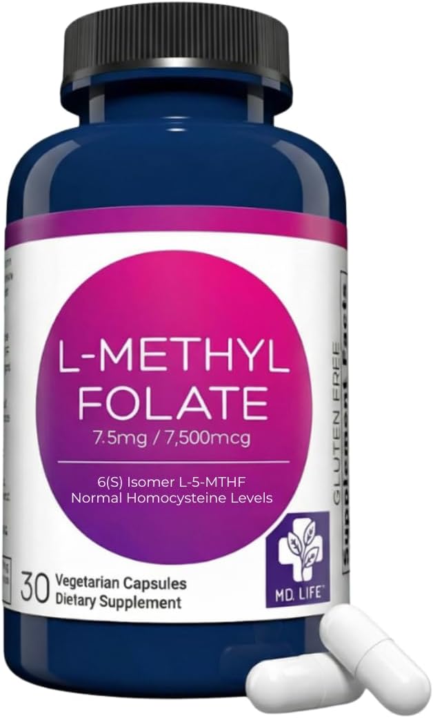 MD Life L-Metilfolato 7.5 mg - 30 Cápsulas - Complemento Alimenticio de Folato Activo