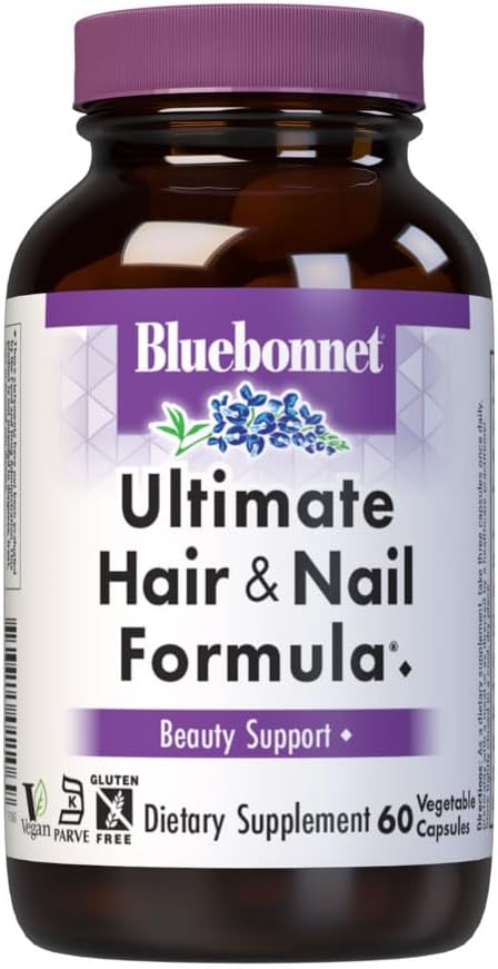 Bluebonnet Nutrition Fórmula Definitiva para Cabello, Piel y Uñas - Vitaminas, Minerales y Nutrientes Especializados - Sin Gluten, Kosher, Vegano, 60 Cápsulas Vegetales