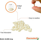 Biotina 10000 mcg, 120 Cápsulas Blandas - Vitamina B7