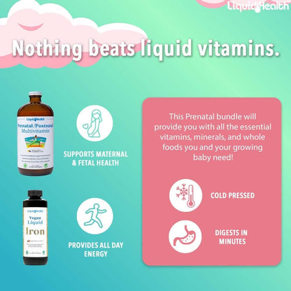 LIQUIDHEALTH Prenatal Baby Booster - Pack de – Hierro Ferrochel : bisglicinato de hierro, una forma quelada de – Image 2