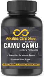 Alkaline Care | Vitamina C de Camu Camu, 1500mg | 100% Natural, Sin OMG, con Extracto de Camu Camu | Apoyo Inmunológico y Colágeno (120 Cápsulas Veganas)