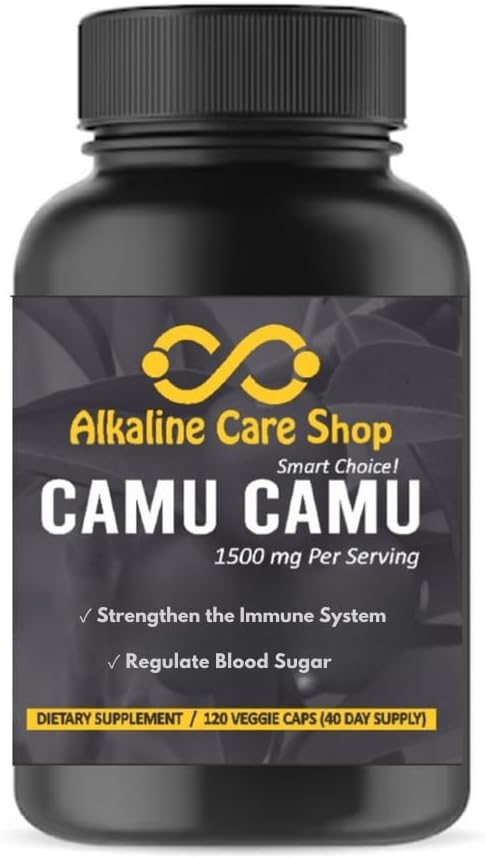Alkaline Care | Vitamina C de Camu Camu, 1500mg | 100% Natural, Sin OMG, con Extracto de Camu Camu | Apoyo Inmunológico y Colágeno (120 Cápsulas Veganas)