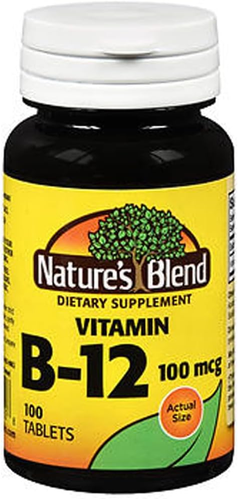 Nature's Blend Vitamina B12 100 mcg Comprimidos - 100 unidades, Paquete de 2