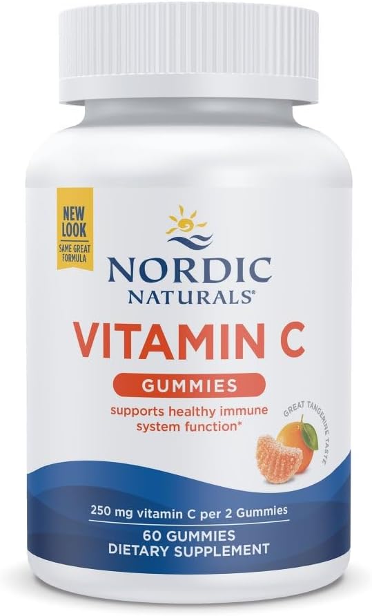 Nordic Naturals Vitamina C Gomitas, Mandarina Ácida - 60 Gomitas - 250 mg Vitamina C
