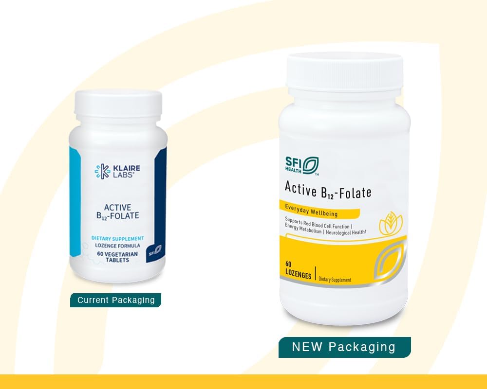 SFI Health Active B12 - Suplemento de folato con metilcobalamina y metilfolato - Comprimidos sublinguales, 60 unidades