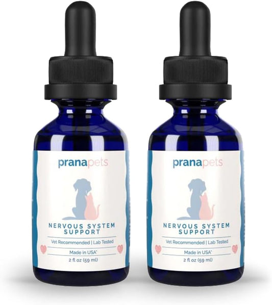 Apoyo al Sistema Nervioso para Perros y Gatos - Fórmula Herbal que Ayuda a Reducir el Nerviosismo y Movimientos Involuntarios - Pack de 2