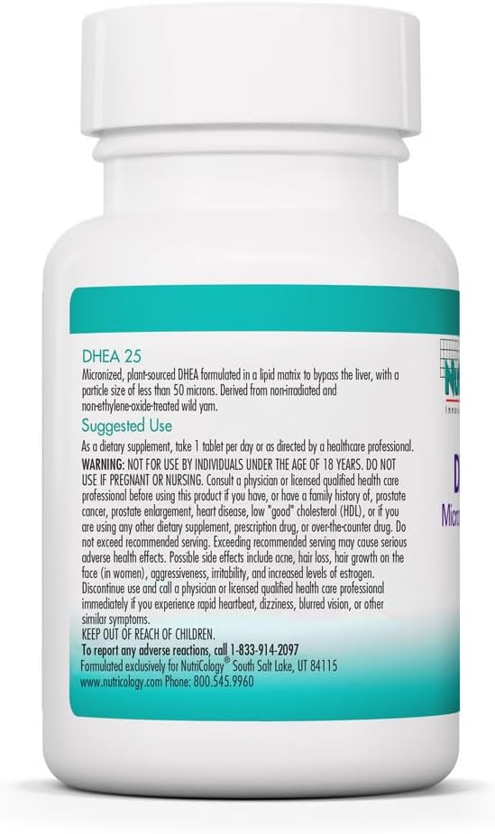 NutriCology DHEA 25 mg - 60 Comprimidos Micronizados