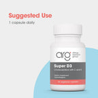 ARG Super D3 - Vitamina D3 con Vitaminas C y E - 60 Cápsulas