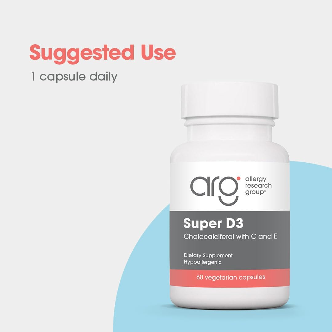 ARG Super D3 - Vitamina D3 con Vitaminas C y E - 60 Cápsulas