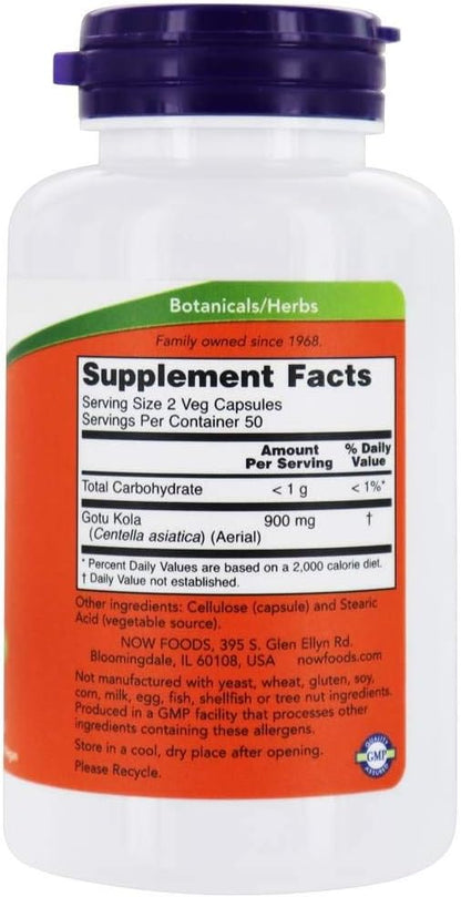 NOW Foods Gotu Kola, 450 mg, 100 Cápsulas (Pack de 2) – Image 2