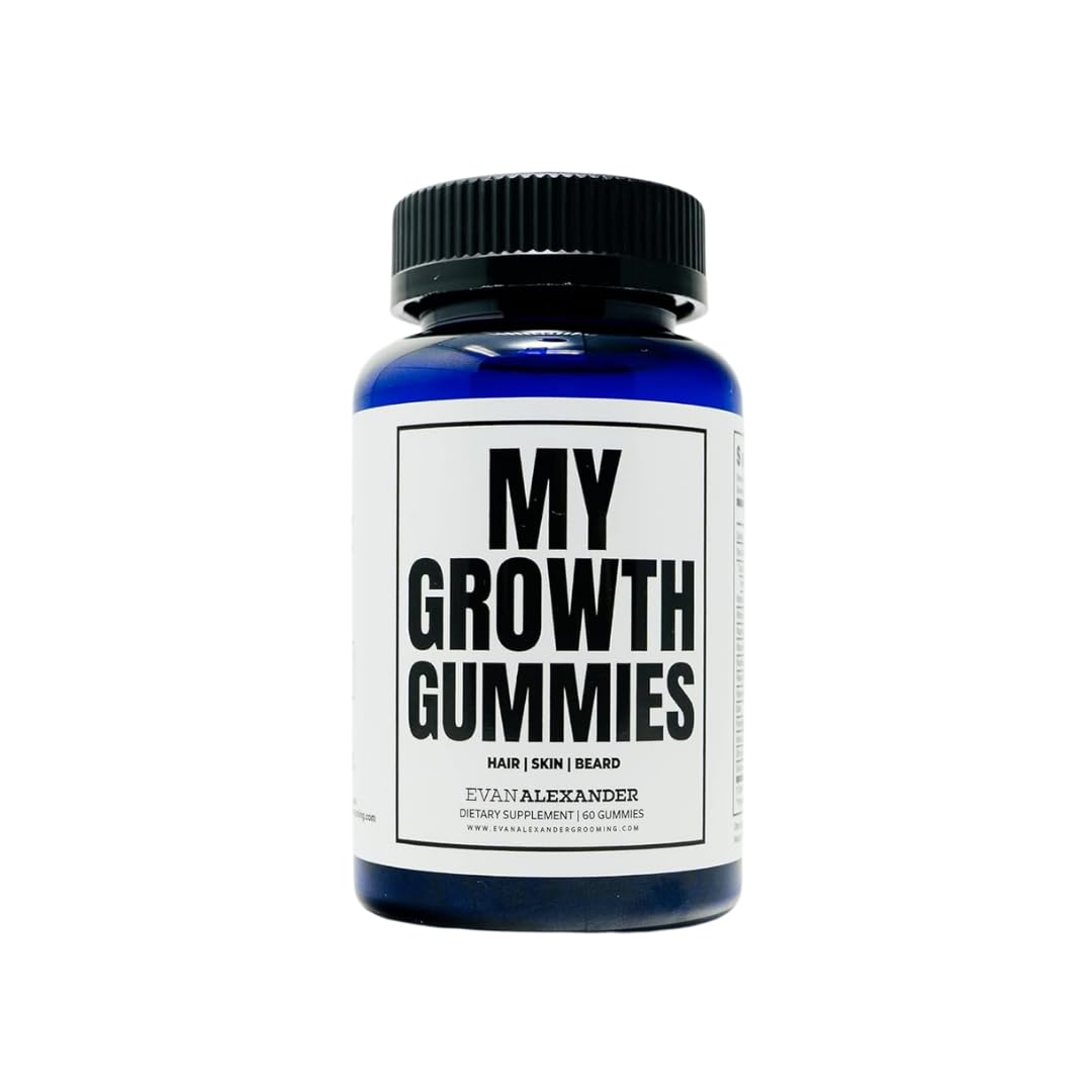 Evan Alexander Grooming My Growth Gummies | Gomitas para el crecimiento del cabello y la barba | 60 gomitas