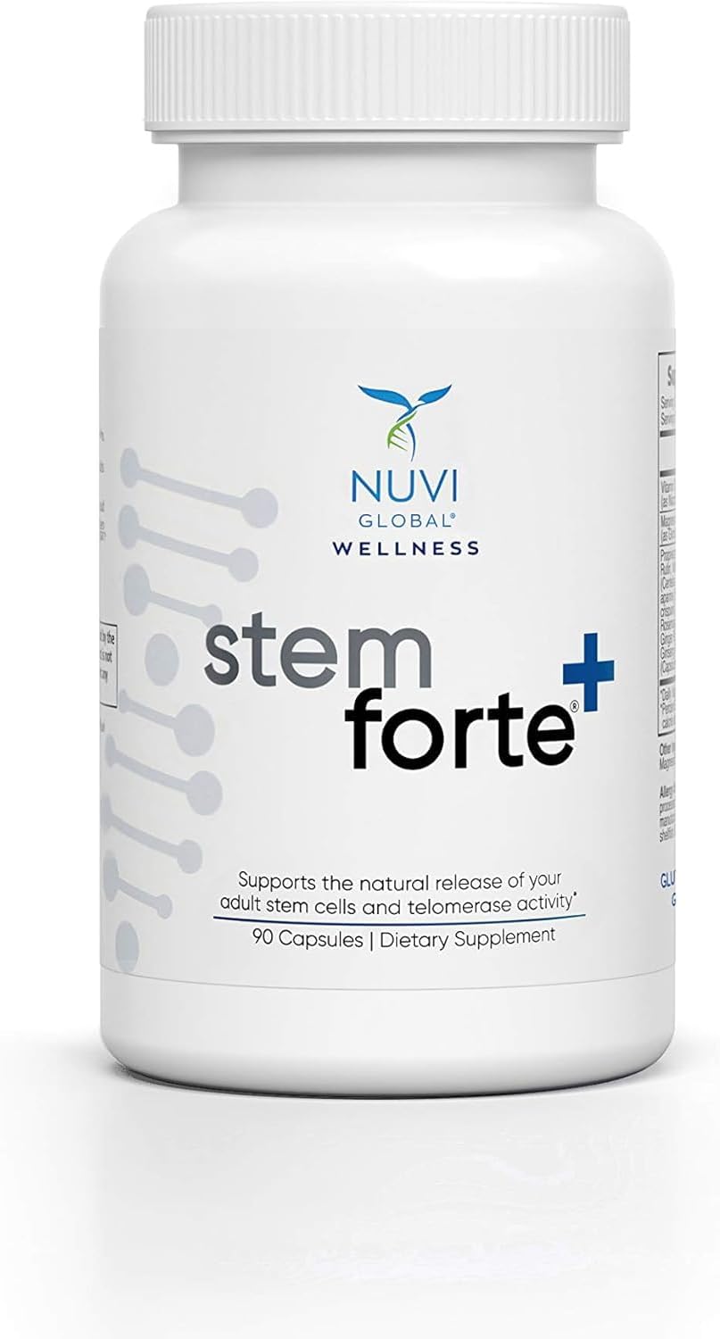 NuVi Global Stemforte Plus - Suplemento para Salud Celular y Telómeros - 90 Cápsulas