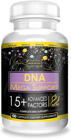 ACTIF DNA Mega Support con 15+ Factores Avanzados - Non-GMO, Acción Rápida, 60 Cápsulas