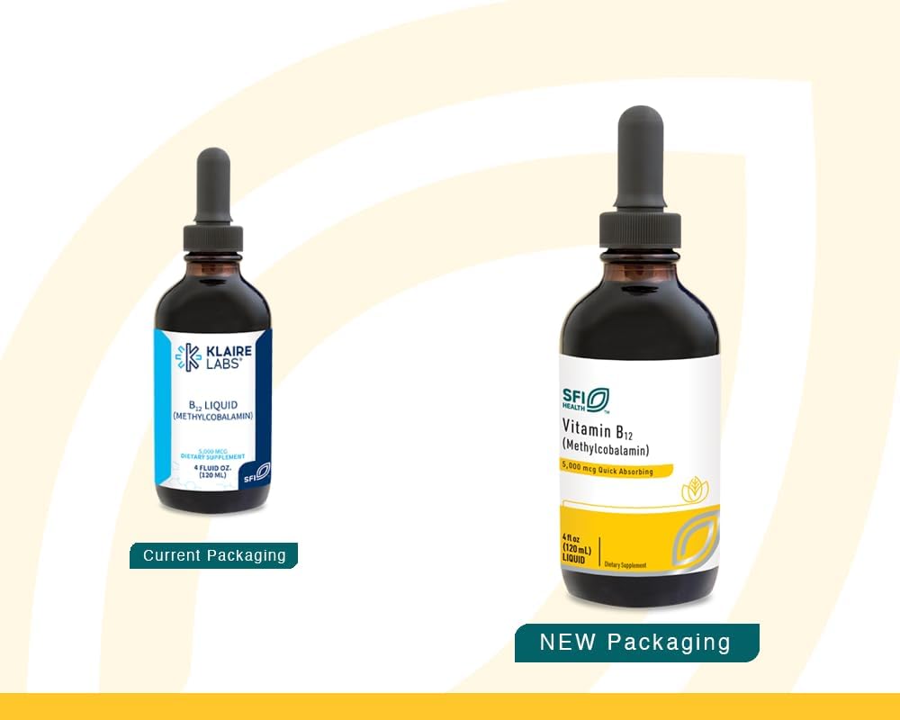 Vitamina B12 Líquida 5000 mcg - Metilcobalamina Activa - Gotas Hipoalergénicas - Klaire Labs