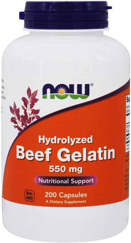Now Foods: Gelatina de res hidrolizada, 200 cápsulas