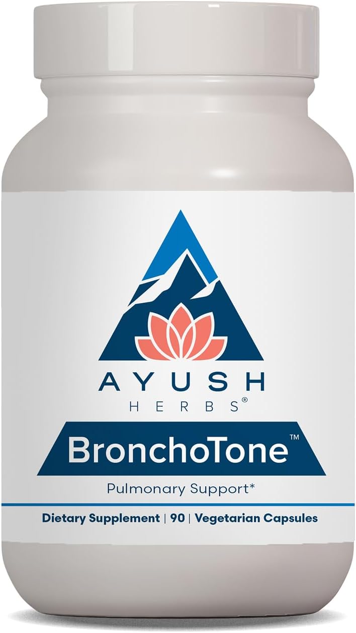 Ayush Herbs Bronchotone - Bronchial and Respiratory Support, 90 Capsules